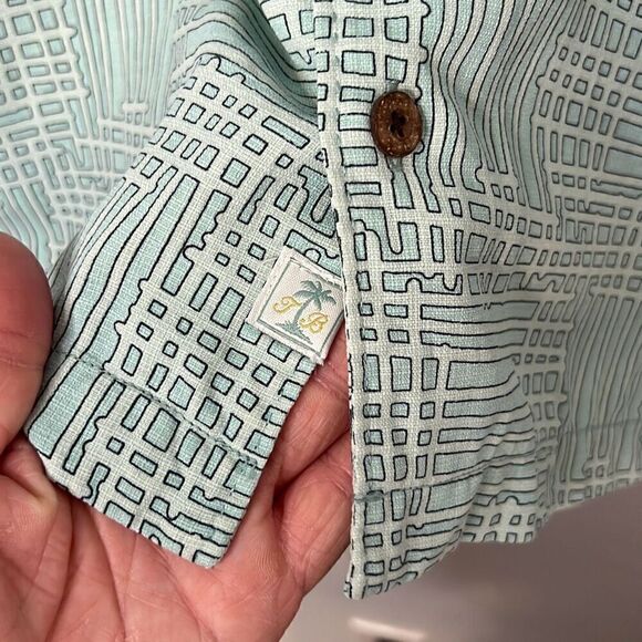 Tommy Bahama Men’s Short Sleeve Hawaiian Camp Shirt Teal Size Small 100% Silk - Picture 8 of 12